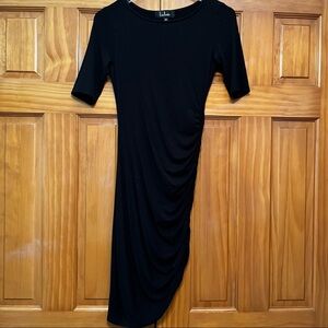 Lulu’s Black Rousched Dress XS